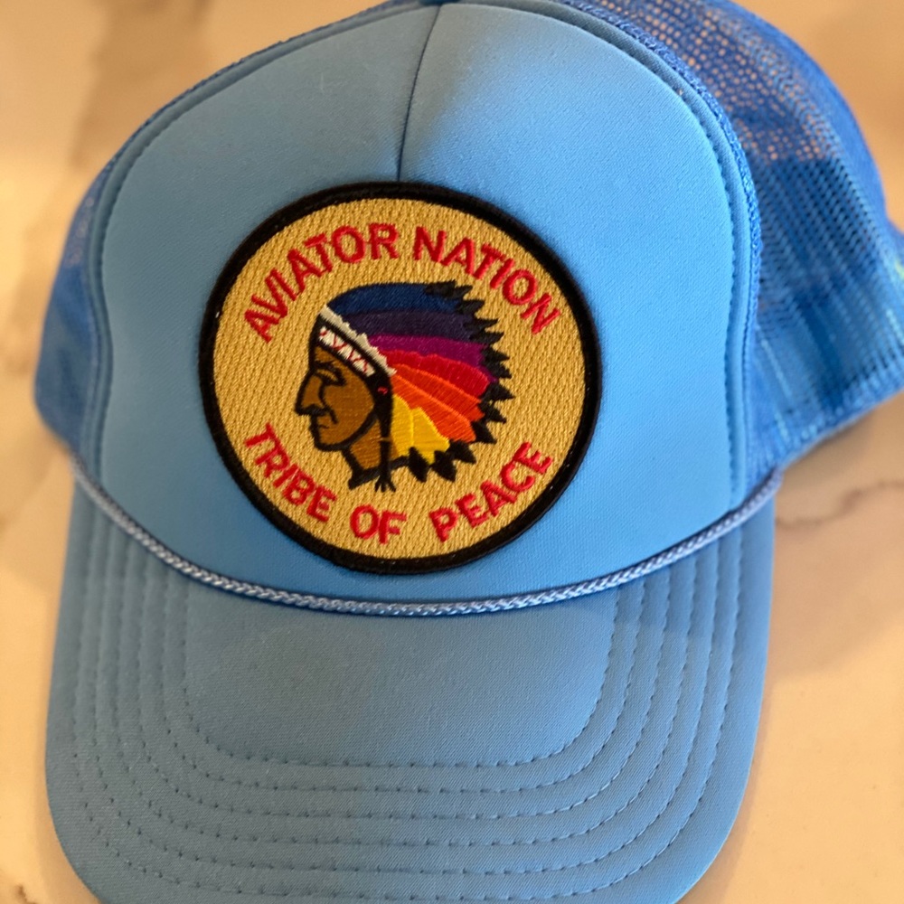 NWT Aviator Nation Blue Trucker Hat